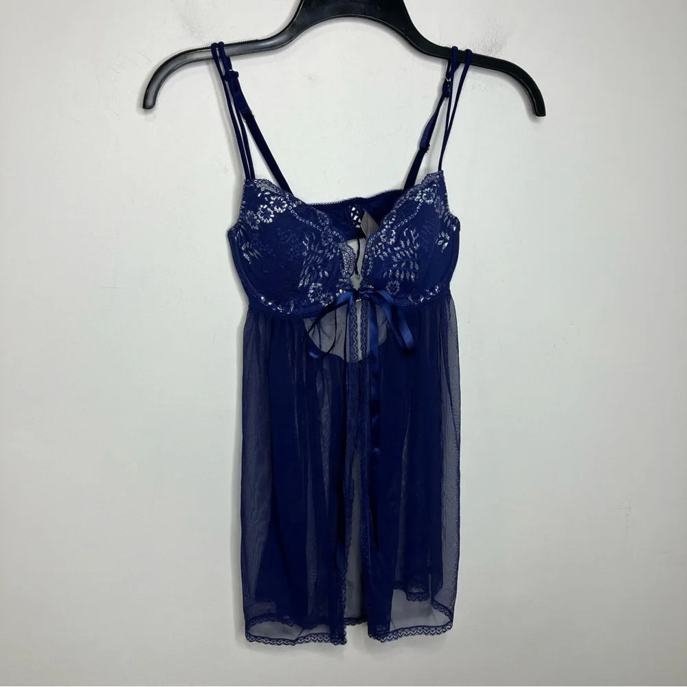 Victoria’s Secret‎ blue lace lingerie underwire size 34C